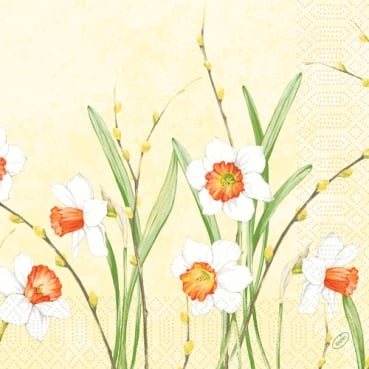 Duni Zelltuch Servietten Daffodil Joy, 40 x 40 cm