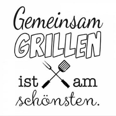 20er Pack Servietten Gemeinsam Grillen in Weiß, 33 x 33 cm