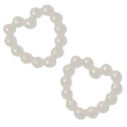 25 Mini Perlenherzen in Weiß