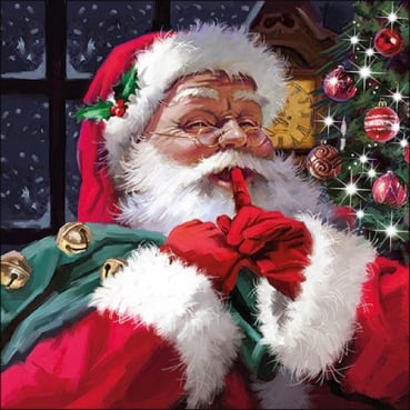 20er Pack Servietten Stiller Weihnachtsmann, 33 x 33 cm