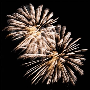 20er Pack Servietten goldenes Feuerwerk in Schwarz, 33 x 33 cm