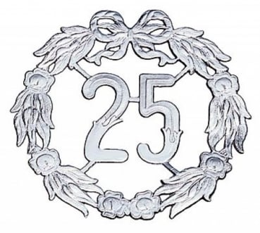 Jubiläumskranz 25, Silberne Hochzeit, 18 cm