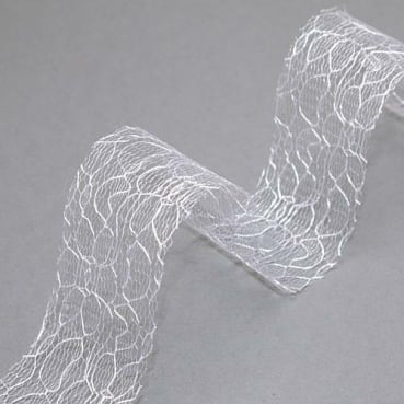 20 Meter Tischband Lace in Weiß, 40 mm