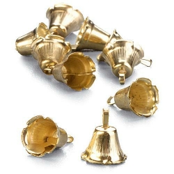 24er Pack Streudeko Weihnachten Glöckchen in Gold, 10 mm