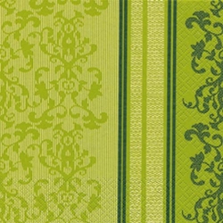 20er Pack Servietten Barock lace grün, 33 x 33 cm