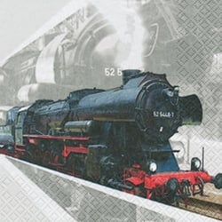 20er Pack Servietten Lokomotive, 33 x 33 cm