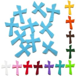 10er Pack Kommunion-Kreuze aus Filz in 12 Farben