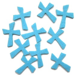 10er Pack Kommunion-Kreuze aus Filz in 12 Farben 10er Pack Kommunion-Kreuze aus Filz in 12 Farben.