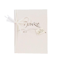Dankeskarte zur Tischdeko in Creme mit Ringen