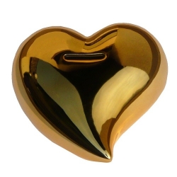 Herz Spardose in gold