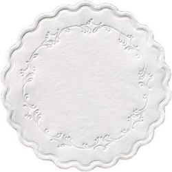 Duni Glasuntersetzer Romanze rund, 8-lagig, in Romance Weiß.