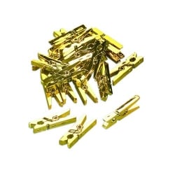 20 Stück Mini-Klammern in gold