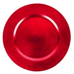Platzteller in Rot, 33 cm