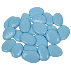 Deko Glassteine in Hellblau, glänzend