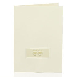 Einladungskarte Hochzeit mit Herz in Creme