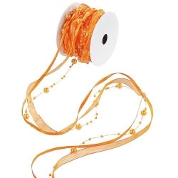 10 Meter Trendy Perlen Tischband in Orange