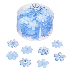 75er Box Acrylblüten in Eisblau