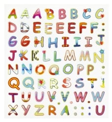 Klebe Sticker Design Buchstaben