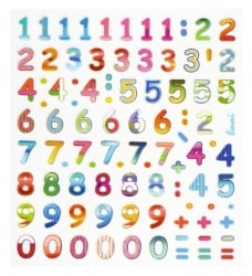 Klebe Sticker Design Zahlen