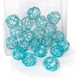 60 Mini Drahtkugeln in Türkis