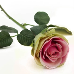 Kunstblume Rose in Creme/Pink