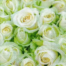 20er Pack Servietten White Roses, 33 x 33 cm