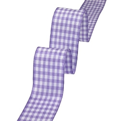 20 Meter Tischband, Dekoband Vichy, Karo in Lavendel/Weiß, 40 mm