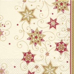 20er Pack Servietten Stars and Swirls gold, 33 x 33 cm