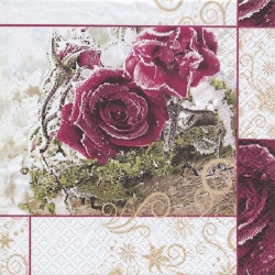 20er Pack Servietten Frozen Roses, 33 x 33 cm