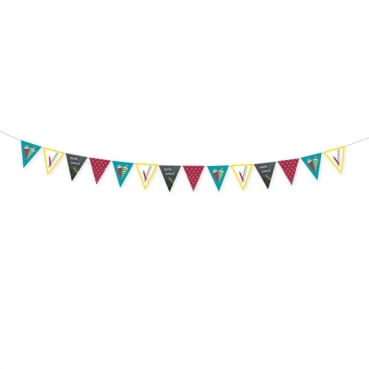 4 Meter Wimpelkette, Einschulung -Hurra, Schule- 4 Meter Wimpelkette, Einschulung -Hurra, Schule-