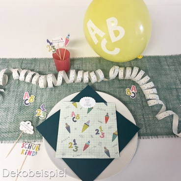 20er Pack Servietten Einschulung, ABC, 123, Schultüten 33 x 33 cm 20er Pack Servietten Einschulung, ABC, 123, Schultüten 33 x 33 cm