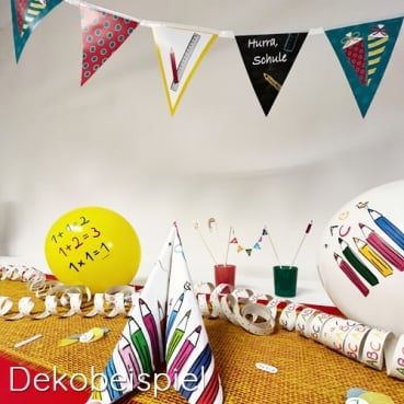 6 Deko Stecker, Tortendeko, Einschulung, ABC, Regenbogen, 21 cm