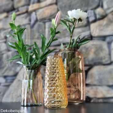 Große Glas Vase, Windlicht, Dekoglas, -Pip- in Ocker, 28 cm Dekobeispiel für Glas Vase, Windlicht, Dekoglas, -Pip- in Ocker, 28 cm