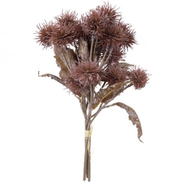 Kunstblume, Doldenbund in Altrosa & Braun, 38 cm