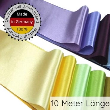 10 Meter Satin Tischband Adria, 7 cm Breite in verschiedenen Farben