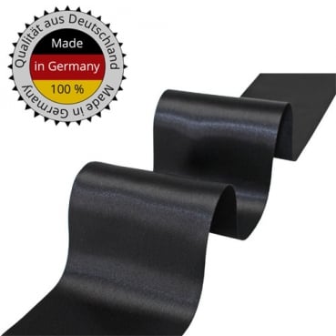 Satin Trauer Tischband in Schwarz, 70 mm