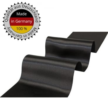 25 Meter Satin Trauer Tischband in Schwarz, 11 cm