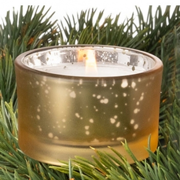 4 Teelichtgläser mit Dorn für Adventskranz oder Gestecke in Gold/Silber verspiegelt