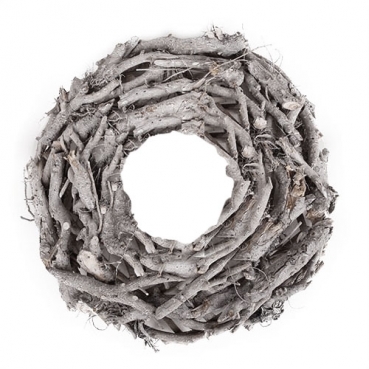 Großer Natur Kranz geweißt, 40 cm