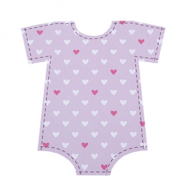 Taufe Girlande mit 12 Babybody-Wimpeln in Rosa.