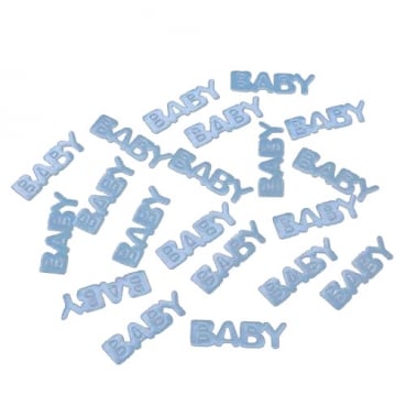 20er Pack Baby Schriftzug aus Stoff in Hellblau