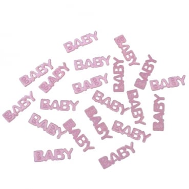 20er Pack Baby Schriftzug aus Stoff in Rosa