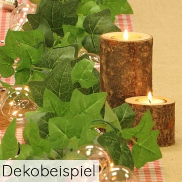 Teelichthalter Baumstamm mit Glaseinsatz, groß, 14 cm Teelichthalter Baumstamm mit Glaseinsatz, groß, 14 cm