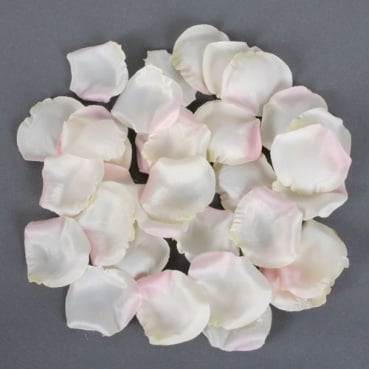 36 Textil Blütenblätter in Creme-Weiß/Rosa, 57 mm
