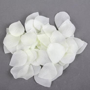 60 Textil Blütenblätter in Creme, 47 mm