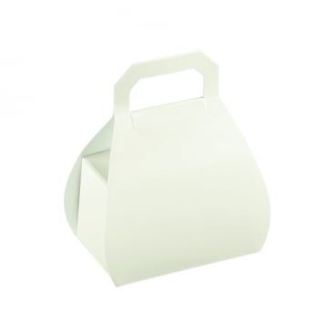 Bonboniere Tasche in Weiß glänzend zum Selbstgestalten, 60 mm