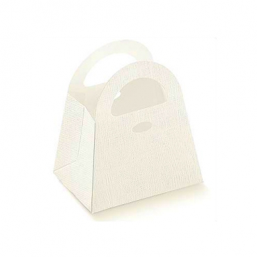 Bonboniere Tasche, Sportina in Weiß zum Selbstgestalten, 80 mm