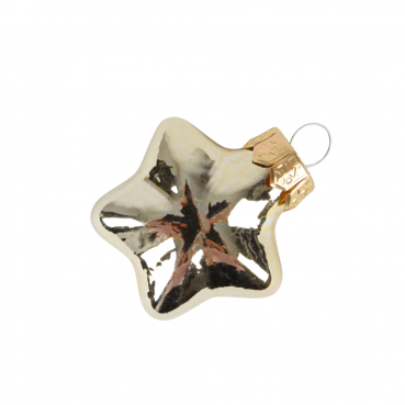 Mini Glas Christbaumschmuck-Stern in Champagner-Gold glänzend, 40 mm.