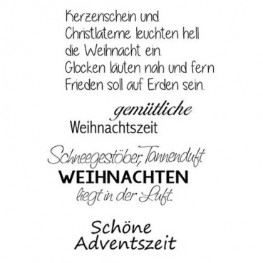 4 Clear-Stempel für Acrylblöcke, Weihnachten, Schöne Adventszeit, Karten basteln
