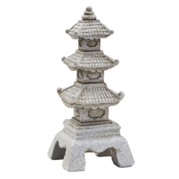 Deko Asia Pagode in Grau, 11,5 cm